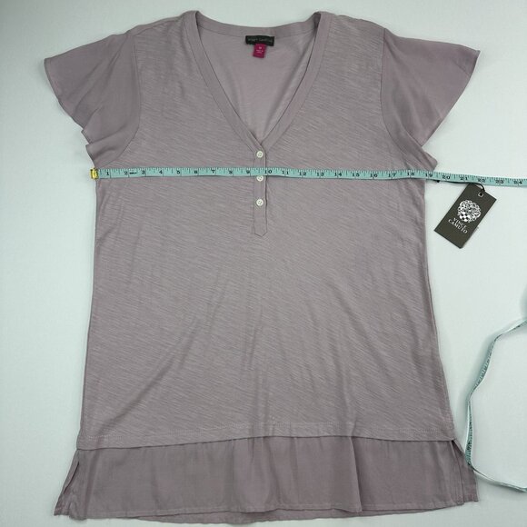 Vince Camuto Women's NWT Lilac Monet Lily Mystic Blooms Flutter Sleeve Top M/C38 - Picture 12 of 14